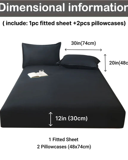 Anqianny 3pcs Cotton Fitted Bed Sheet Set - Soft and Breathable Bedding