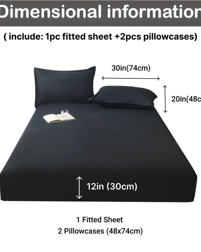 Anqianny 3pcs Cotton Fitted Bed Sheet Set - Soft and Breathable Bedding