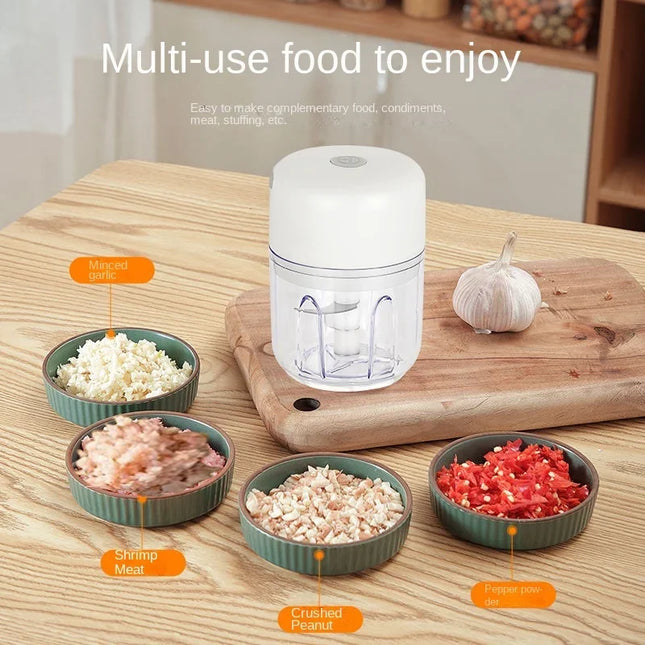 Portable Electric Garlic Chopper - 100 ml Grinder for Veggies