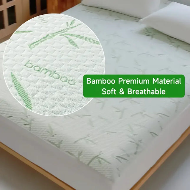 Anqianny Waterproof Bamboo Mattress Cover - Cooling, Deep Pocket Design