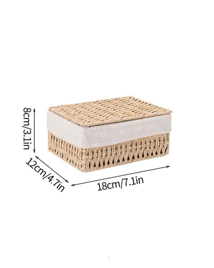 Woven Storage Baskets Organizers Picnic Breakfast Basket Laundry Box Sundries Storage Basket Desktop Cosmetics Snack Storage Box