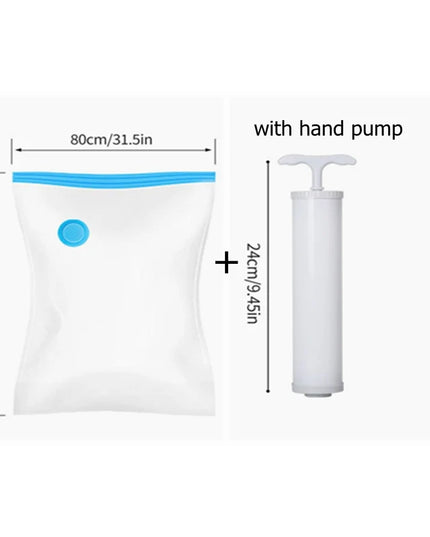 Clothes Storage Vacuum Bags - Compression Organizer with Hand Pump