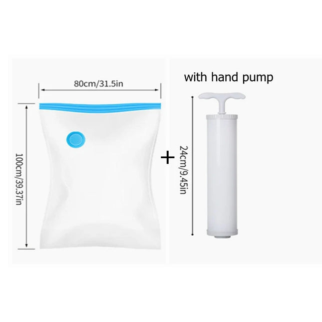 Clothes Storage Vacuum Bags - Compression Organizer with Hand Pump