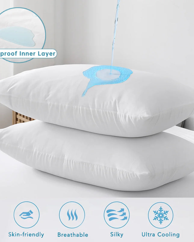 Anqianny Cooling Pillowcases - Waterproof 100% Nylon for Hot Sleepers