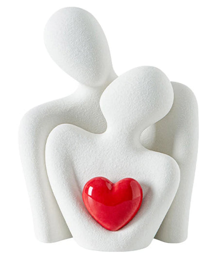 Ceramic Couple Ornaments - Modern Room Decor for Bedroom & Office