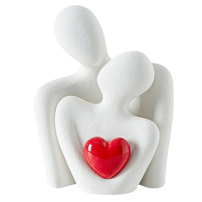 Ceramic Couple Ornaments - Modern Room Decor for Bedroom & Office