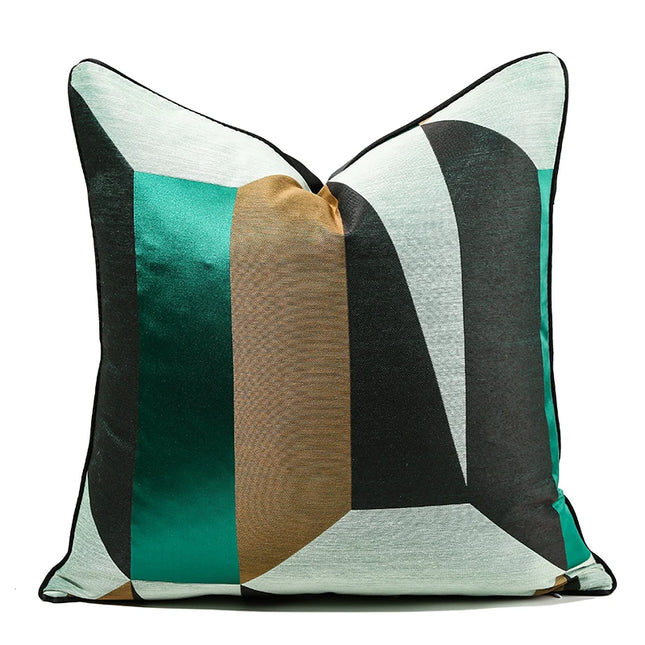 Anqianny Modern Green Sofa Cushion Cover - Nordic Abstract Design