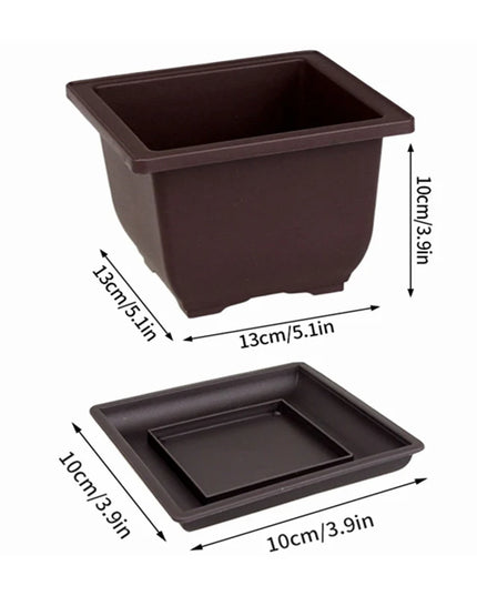 Purple Imitation Pottery Flowerpot - Square, Oval, Hexagonal Planters