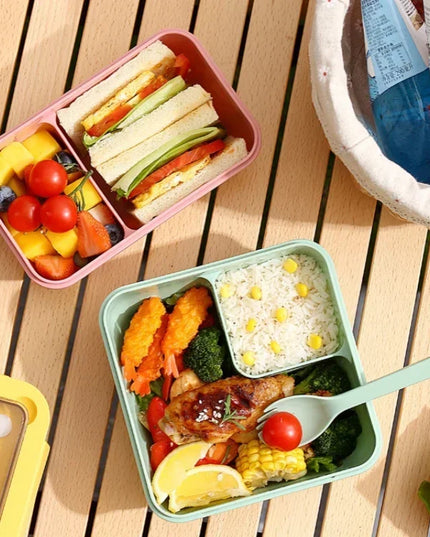 850ml/1100ml Lunch Box Microwave Portable Bento Boxes with Tableware for Kids