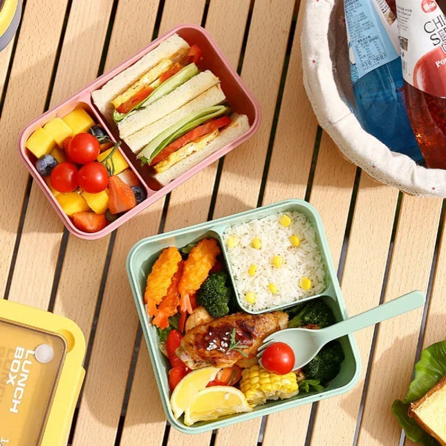 850ml/1100ml Lunch Box Microwave Portable Bento Boxes with Tableware for Kids