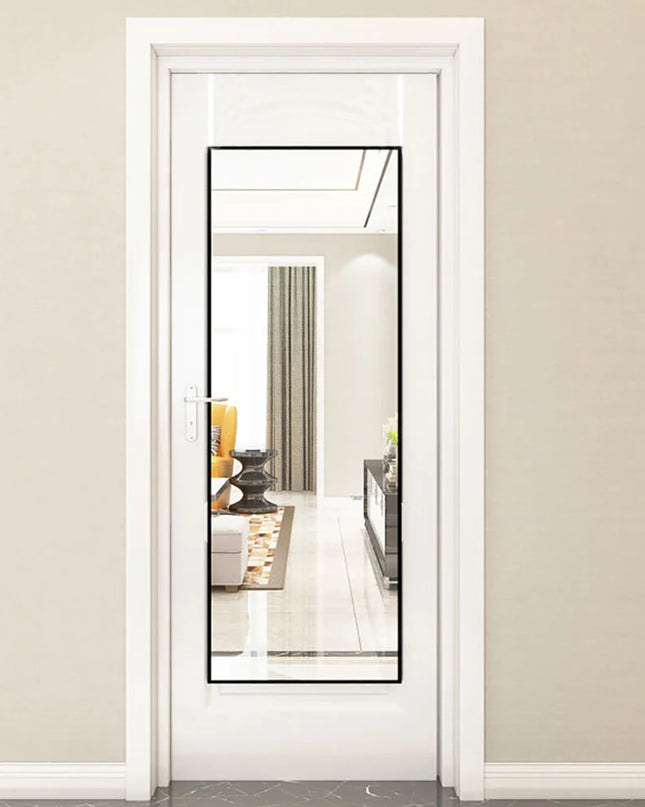 Breeins Over the Door Full Length Mirror - Stylish Black Frame, Versatile Setup