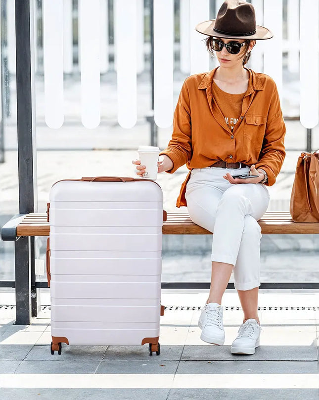 Modishion 4-Piece Carry-On Suitcase Set - Durable Hardshell Travel Trolley