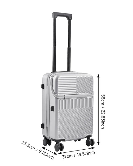 Modishion 20 Inch Carry-On Luggage - TSA Lock, USB Charging Port