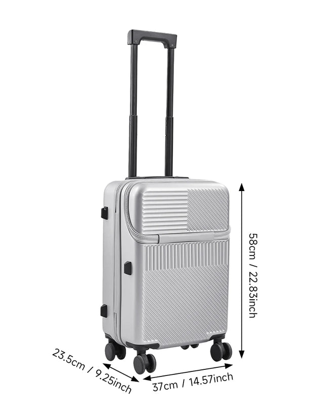 Modishion 20 Inch Carry-On Luggage - TSA Lock, USB Charging Port