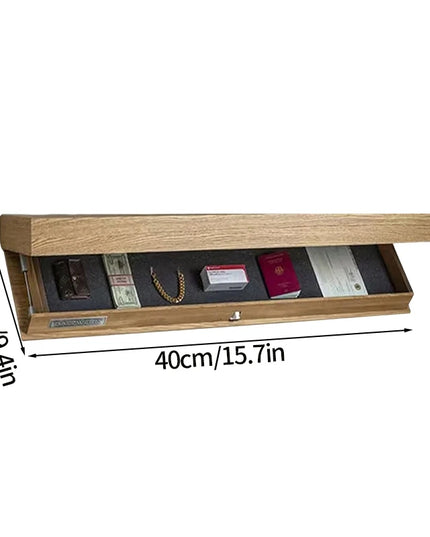 Large Wooden Wall Hanging Storage Box - Hidden Safe for Jewelry and Sundries
