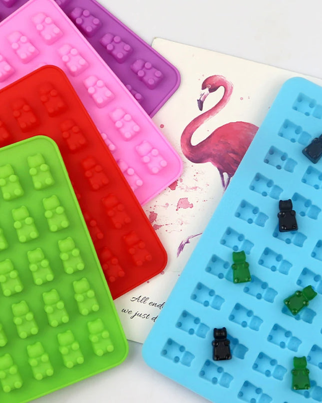 50 Eco-Friendly Little Bear Silicone Soap Molds - DIY Cake & Candy