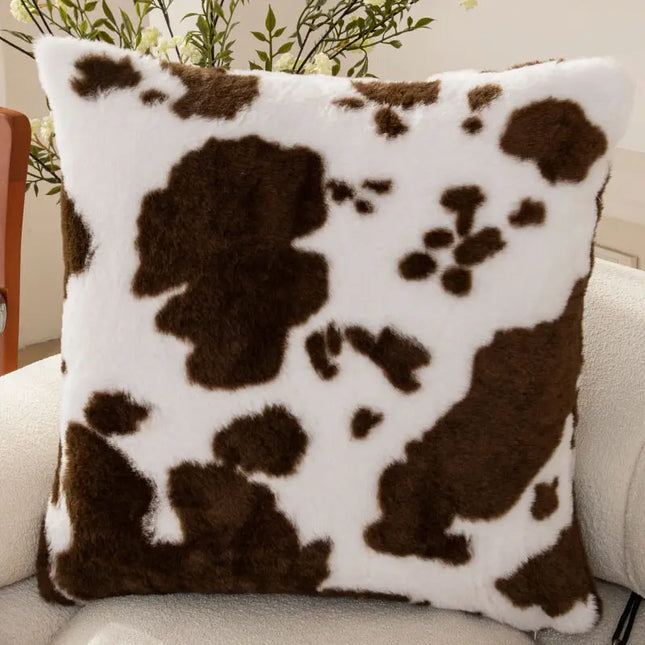 Anqianny Luxury Faux Fur Cushion Cover - Soft Fluffy Brindle Design
