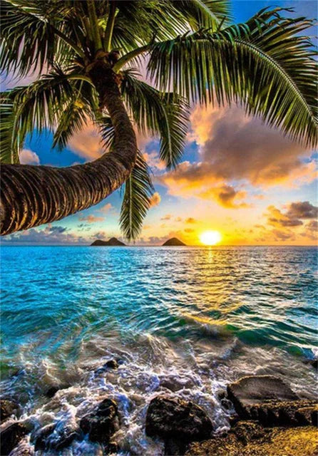Sunset Beach Seascape Canvas Print - Nordic Landscape Wall Art Decor