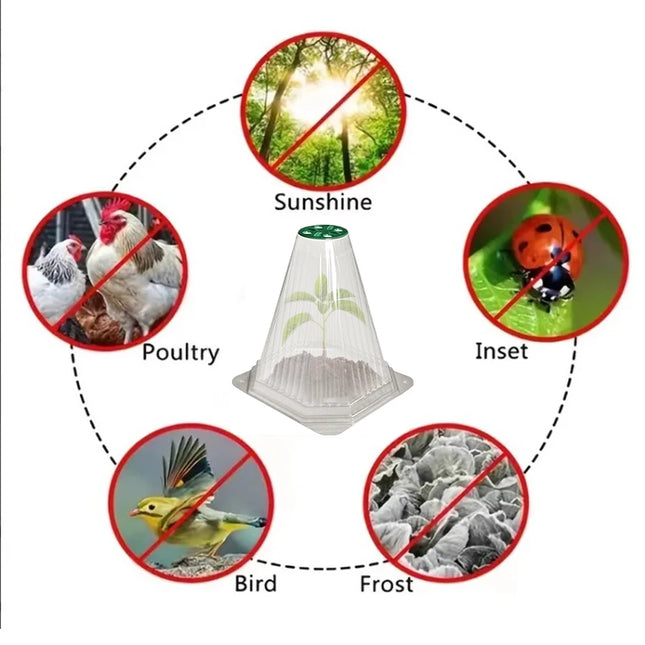 10/20PCS Cone Plant Seedling Protective Cover Nursery Seedling Planting Tent Reusable Anti-Bird Prevents Snail Damage Vegetable