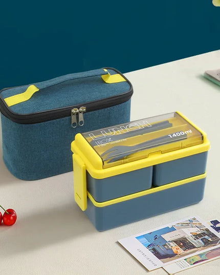 Double Layer Lunch Box with Storage Bag, Leakproof