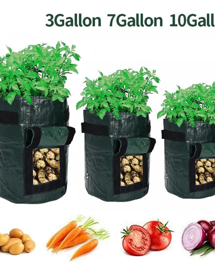 1PC Potato Grow Bag PE Vegetable Onion Planting Bag with Handle Thickened Garden Carrot Taro Peanut Growing Bag Waterproof