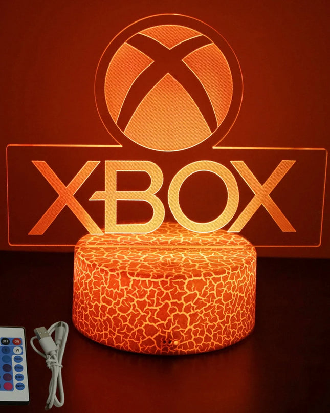 Neon Gamer 3D LED Night Light - RGB Cartoon Lamp for Bedroom
