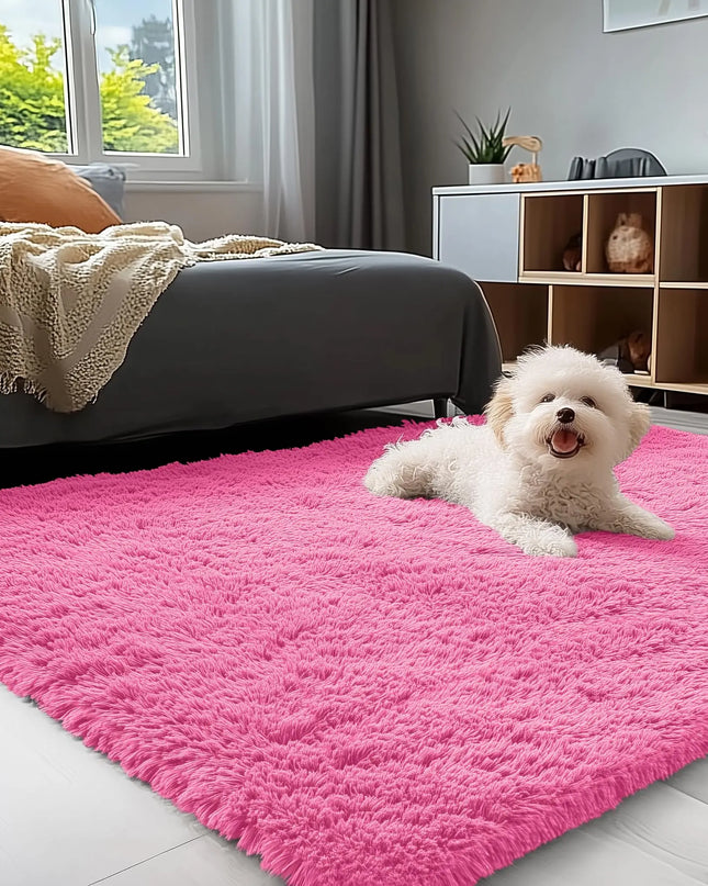 Olanly Large Fluffy Shaggy Area Rug - Soft Plush Indoor Carpet