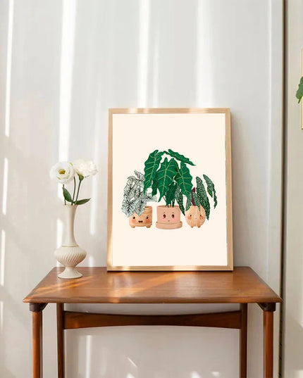Cute Botanical Plant Club Canvas Poster - Modern Wall Art for Home Decor