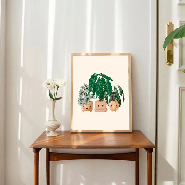 Cute Botanical Plant Club Canvas Poster - Modern Wall Art for Home Decor