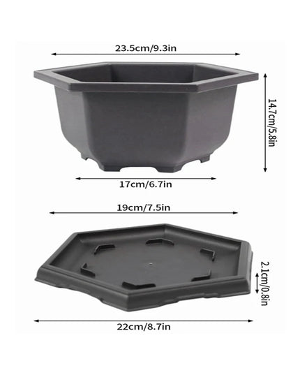 Purple Imitation Pottery Flowerpot - Square, Oval, Hexagonal Planters