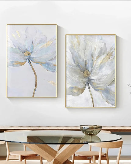 Scandinavian Flower Canvas Print - Abstract Wall Art for Living Room Decor