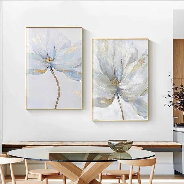 Scandinavian Flower Canvas Print - Abstract Wall Art for Living Room Decor