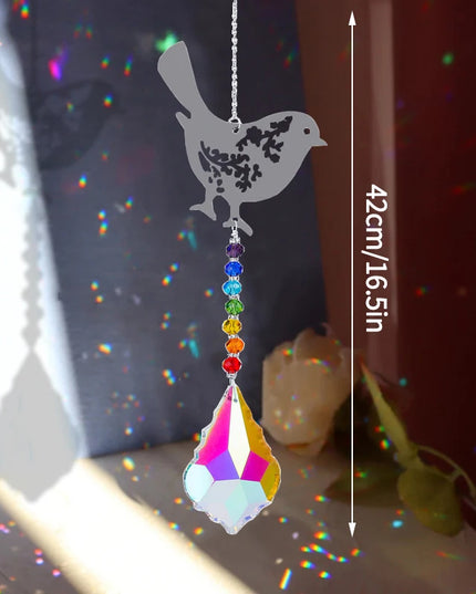 Crystal SunCatcher Prisms Hanging Rainbow Chaser Window Wind Chime Tree of Life Car Art Hanging Pendant Home Garden Decoration