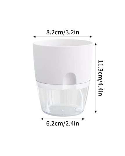 Self Watering Flower Pot Plastic Hydroponics Plants Pot Transparent Double Layer Cotton Rope Watering Succulent Potted Planters