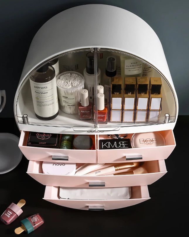 Modishion Large Capacity Cosmetic Storage Box - Dustproof Organizer