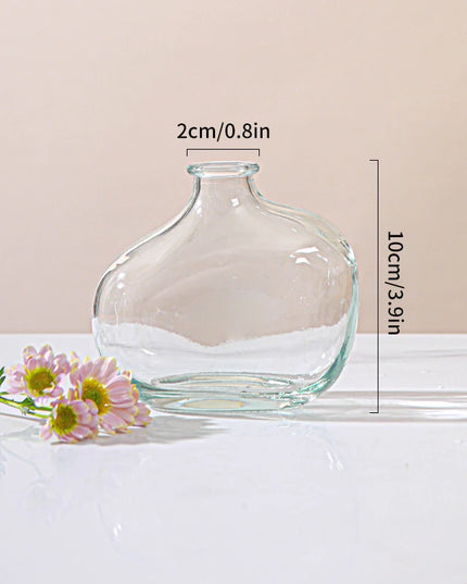 Retro Irregular Glass Flower Vase - Modern Decorative Table Ornament