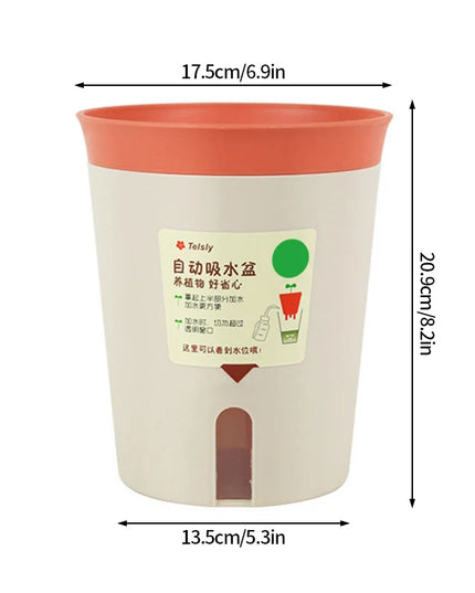 Thickened Plastic Flower Pot - Self-Watering Double-Layer Design for Plants
