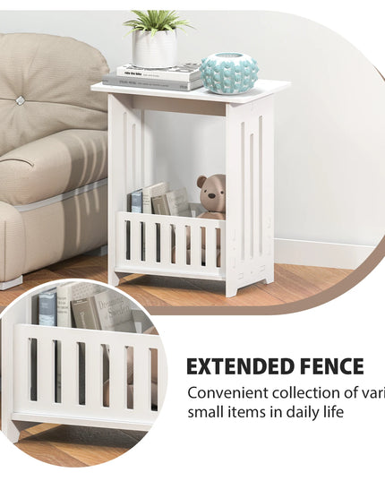 EFAN Modern White Bedside Table – Small Wooden Nightstand