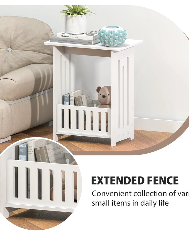 EFAN Modern White Bedside Table – Small Wooden Nightstand