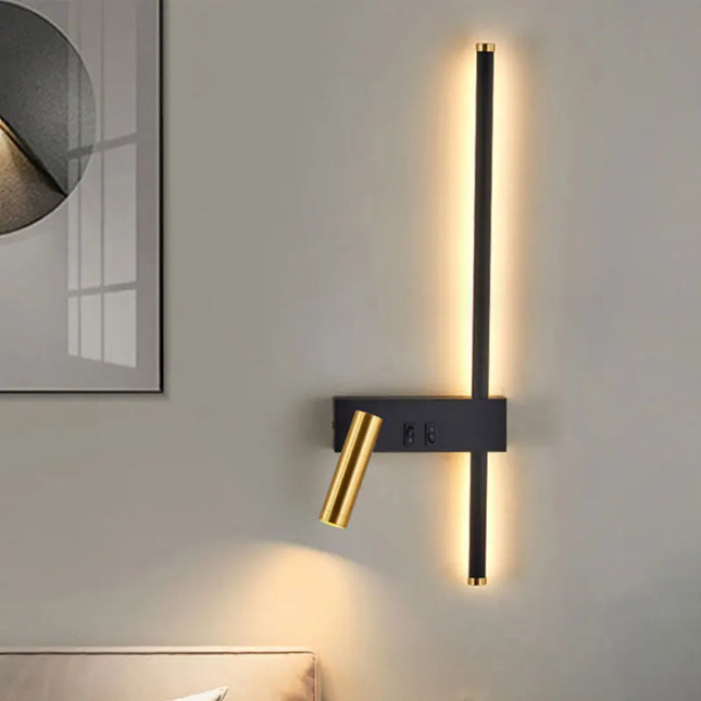 Modern Black & White Wall Lamp - Minimalist LED Light Fixture