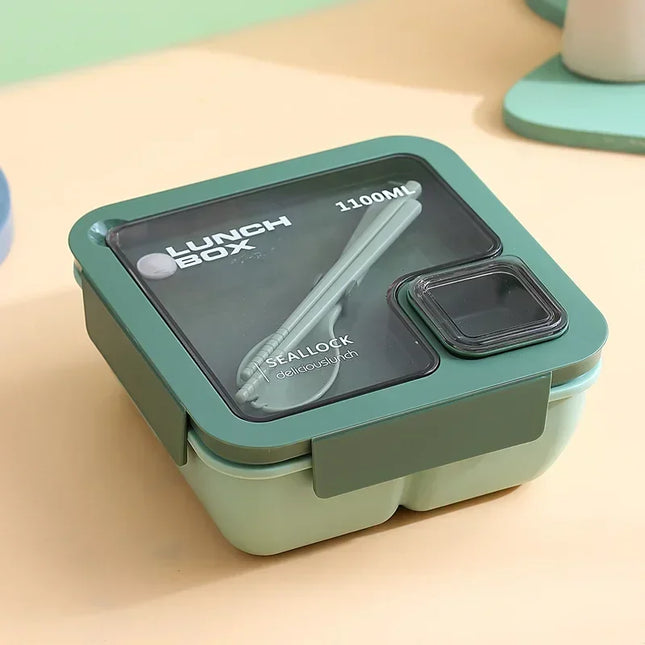 850ml/1100ml Lunch Box Microwave Portable Bento Boxes with Tableware for Kids
