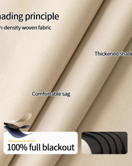 Simple Blackout Bedroom Curtains - High Shading, Self-Adhesive Design