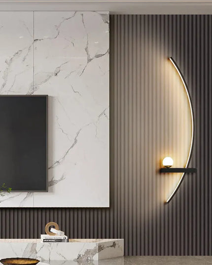 Modern Black Gold Wall Lamp - Minimalist Luxury Lighting for Living Room