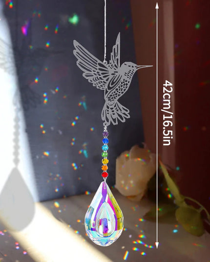 Crystal SunCatcher Prisms Hanging Rainbow Chaser Window Wind Chime Tree of Life Car Art Hanging Pendant Home Garden Decoration