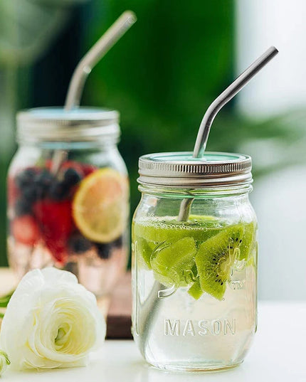 3pcs Reusable Stainless Steel Drinking Straws - Dishwasher Safe Set