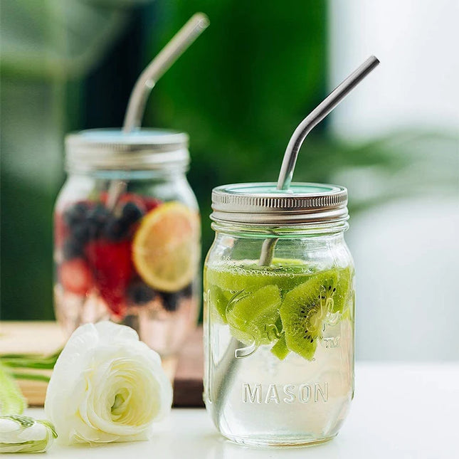 3pcs Reusable Stainless Steel Drinking Straws - Dishwasher Safe Set