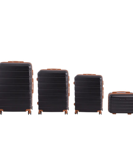Modishion 4-Piece Carry-On Suitcase Set - Durable Hardshell Travel Trolley