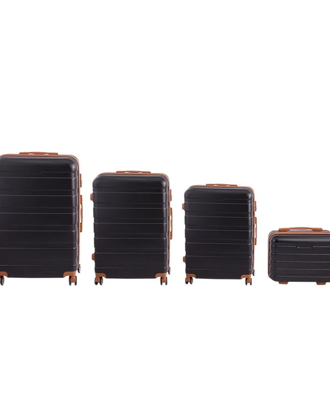 Modishion 4-Piece Carry-On Suitcase Set - Durable Hardshell Travel Trolley