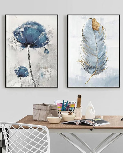 Scandinavian Flower Canvas Print - Abstract Wall Art for Living Room Decor
