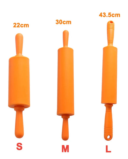 Non-Stick Silicone Rolling Pin with Wooden Handle for Baking Pastry